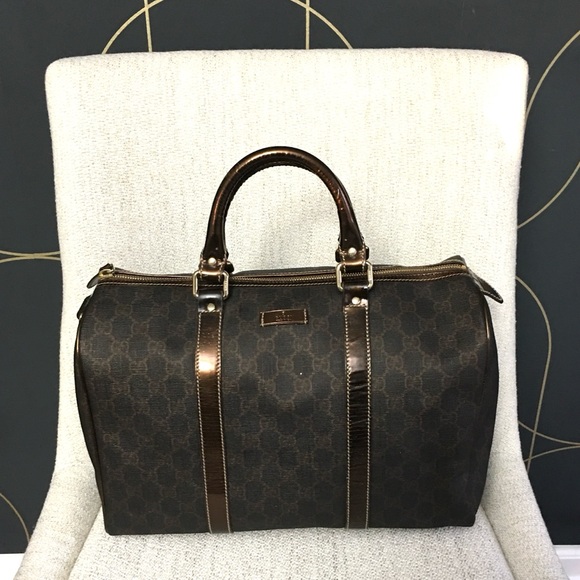 Gucci Handbags - Authentic GUCCI Boston satchel bag brown gold
